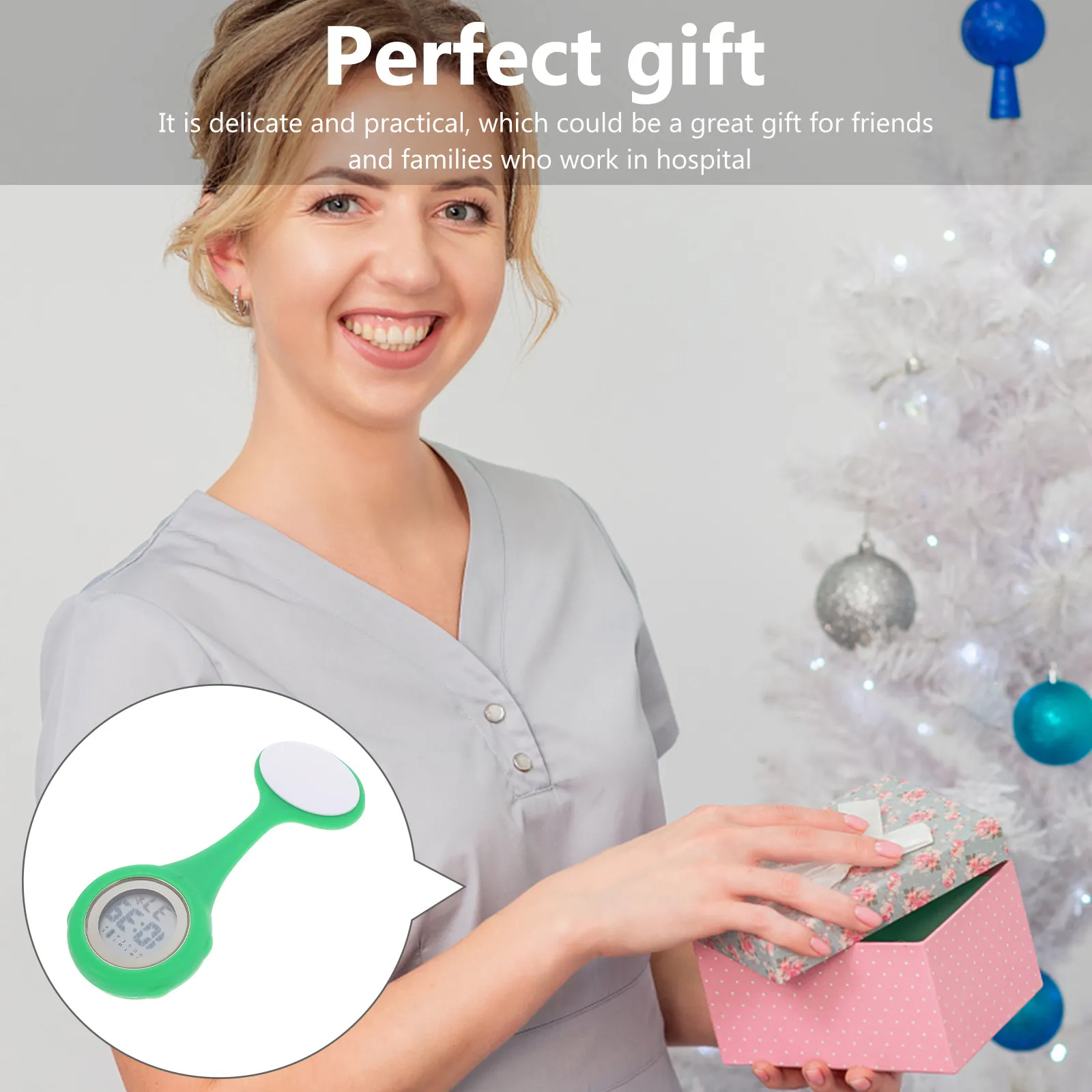 Silicone Nurse Watch Pin Design Flexible Hanging Pocket Watch Round Dial for Medical Staff Accurate