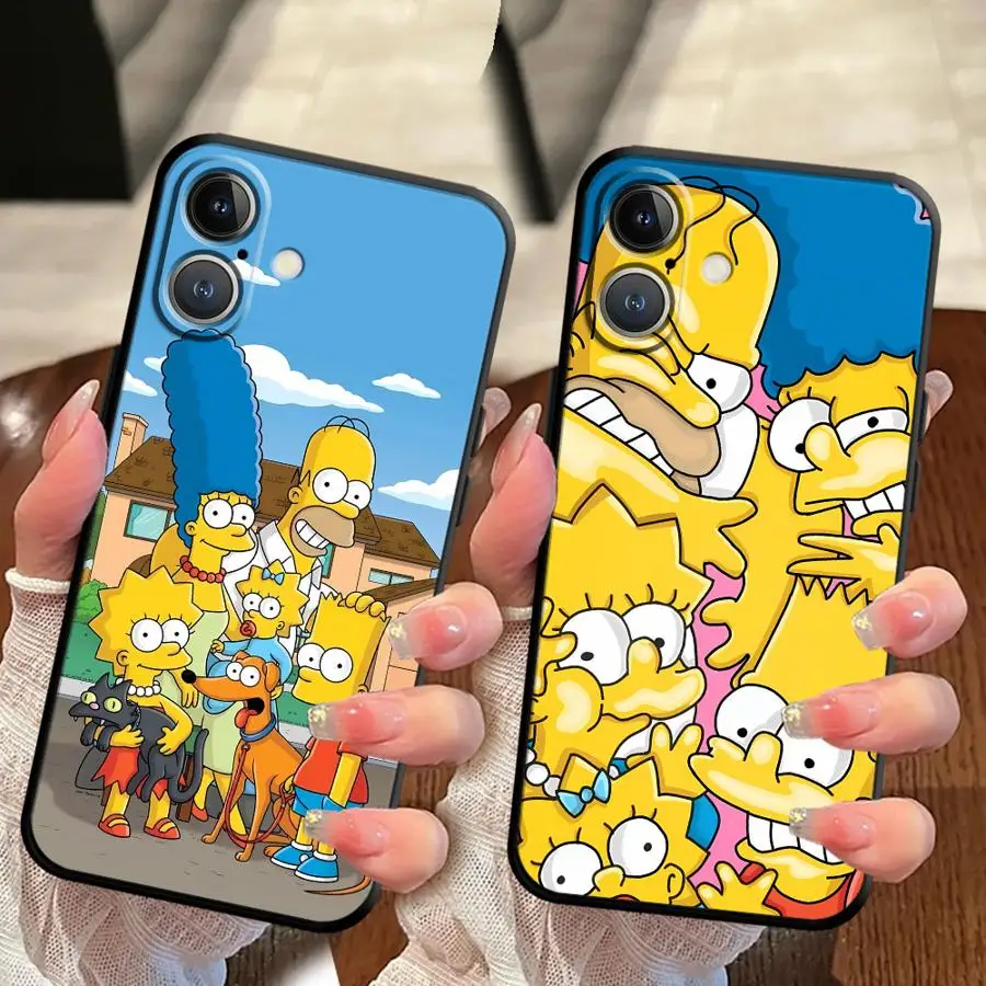 Coole Simpson Soft-Back Handyhülle für iPhone 12 15 Plus X XS XR 11 13 Mini SE 7 8 17Air 17 16 Pro Max 14