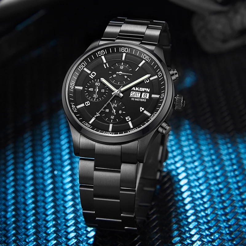 Men's Automatic Mechanical Watch Man Business Stainless Steel Multifunctional Men Watch Luxury Automatic Mechanical Watch Pilot