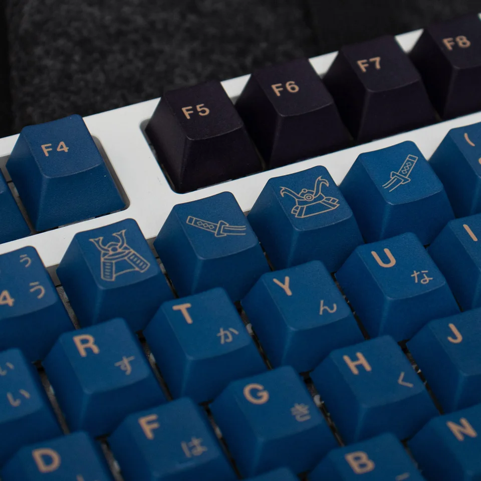 GMK 129 Keys Blue Samurai PBT Keycaps for GK61