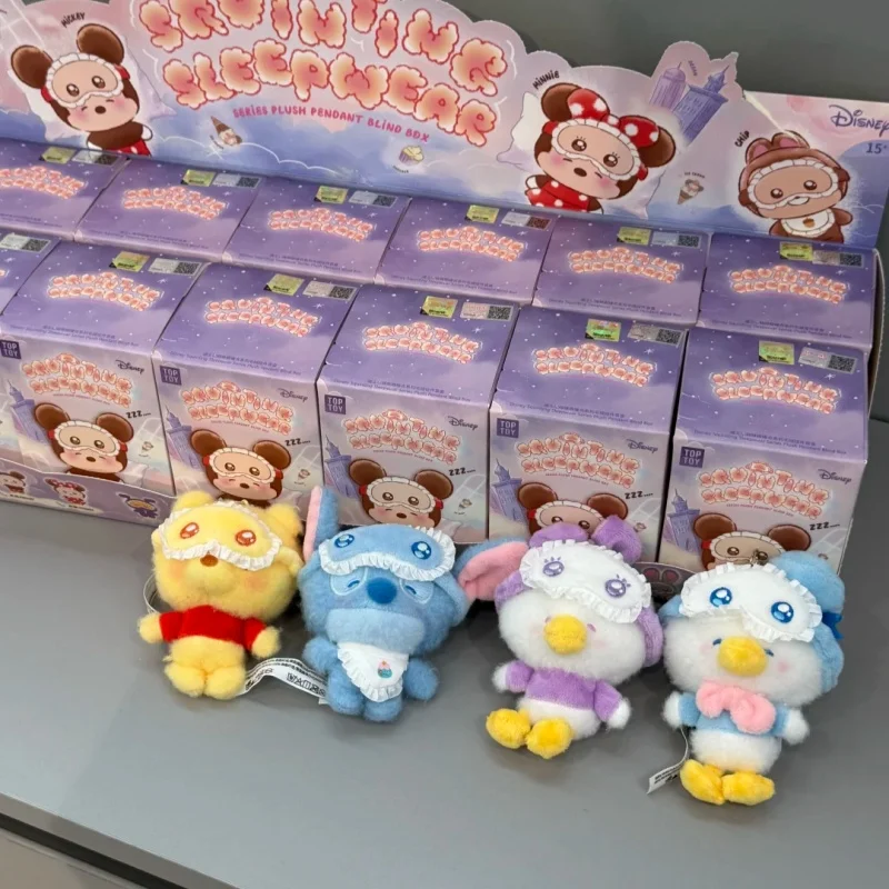 

Disney Genuine Blind Box Mini Figure - Mickey Minnie Judy Sleepwear Series Kawaii Doll Pendant Decor Mystery Gift Toy