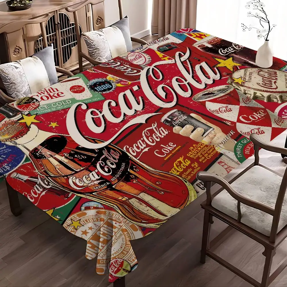 Manteles rectangulares con logotipo de C-COCA, manteles impresos para decoración de mesa de comedor para fiestas, bodas, vacaciones y granjas