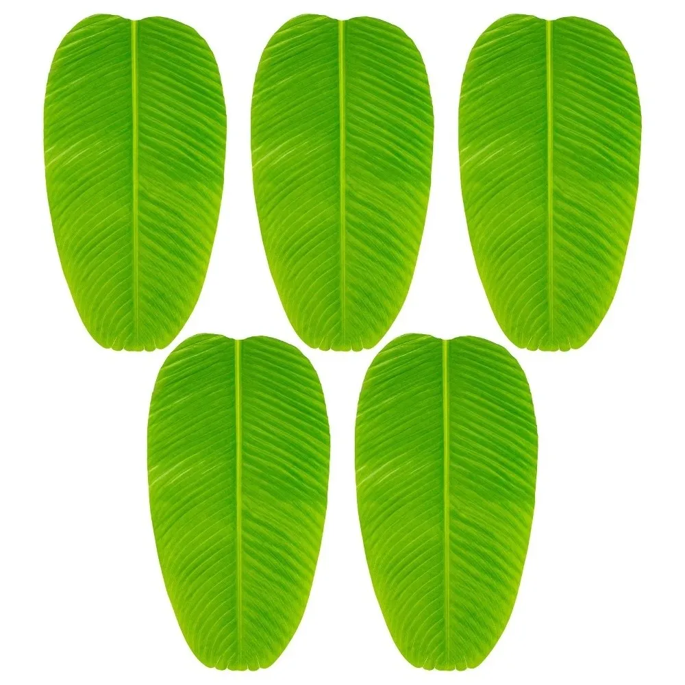 5Pcs Heat Resistant Artificial Banana Leaves Coasters Decor Simulation Place Mat Anti Skid Waterproof Table Mats