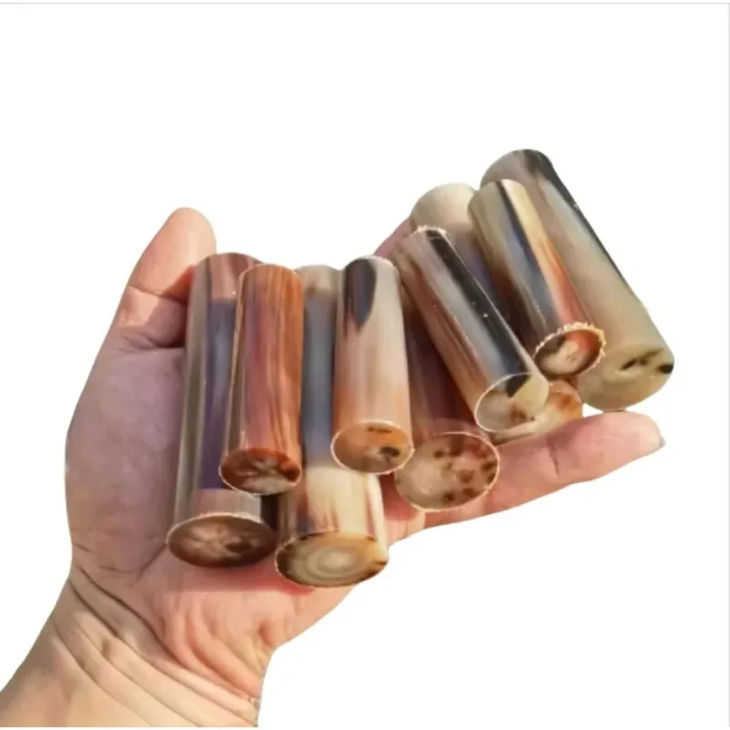 1PC Natural Horns Red Pattern For Knife Handle,Bead,Board Finger DIY Craftsmanship