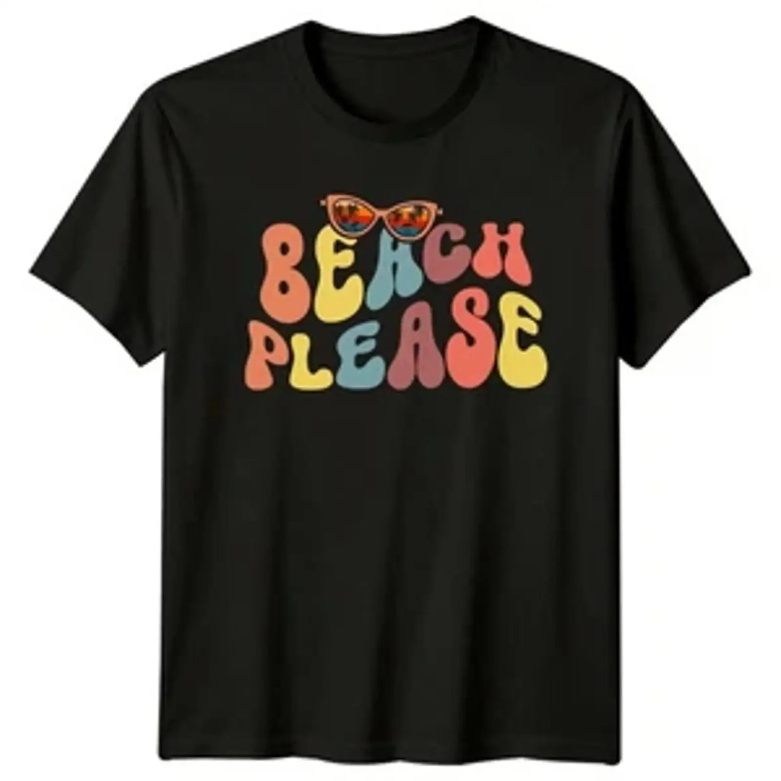 Beach Please Damen T Shirt Strand Urlaub Sommer Geschenk für Sie vintage Washed streetwear Soft Slightly designer clothes