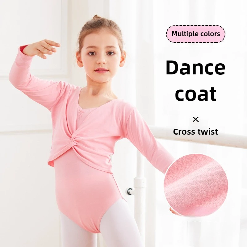 英国ラテン＆バレエキッズダンスラップぬいぐるみフリースケープ、サーマル長袖付き、女の子試験グレード、秋冬クラシック服