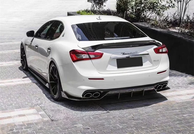 مناسبة لـ 18-21 Maserati Jiboli ذيل ألياف الكربون المعدل، جناح ضغط من ألياف الكربون، عبوة صغيرة، شفاه أمامية وخلفية