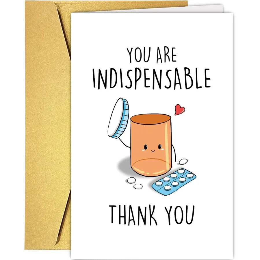 بطاقة تقدير مضحكة للرجال والنساء، بطاقة شكر لطيفة للطبيب والممرضات، بطاقة شكر روح الدعابة للصيدلة، أنت Indispe