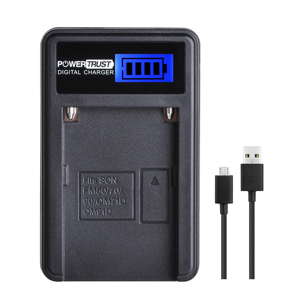 PowerTrust NP-QM91D NP-QM91 batería para Sony NP-FM70 NP-FM90 NP-QM71 CCD-TRV328 338 DCR-DVD300 301 DCR-HC14 DCR-PC105