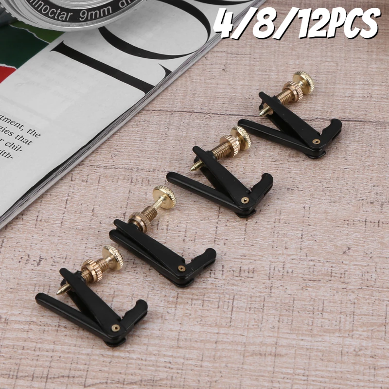 4pcs 4/4-3/4 Plated Iron Violin Fine Tuners Spinner  Adjuster Strings Hooks for Violin Musical Instrument for Violin Musical Ins