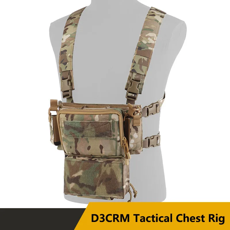 

D3CRM Tactical Chest Rig,Can Be Paired With Tactical Vest,With Magic Tape on The Ftront,Equipped With Magazine Bag on Both Sides