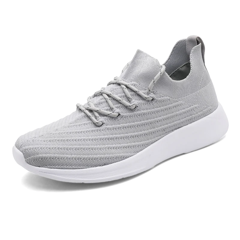 

New large size men's fashion flying mesh casual shoes comfortable sports thick sole anti-slip wear-resistant men's shoes