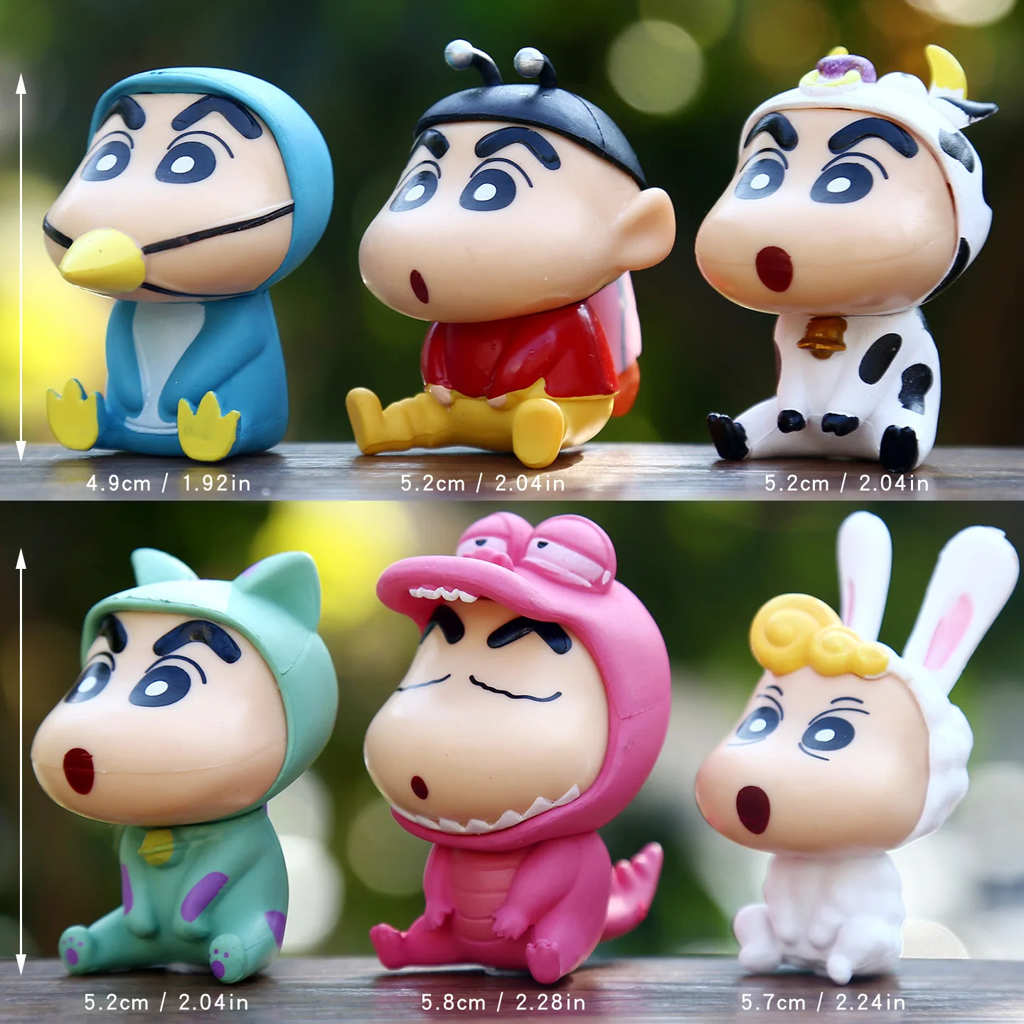 6 Stück Crayon Shin-chan Niedliche PVC-Sammlerfiguren Kreative Cosplay GK-Modell Actionfiguren Tischdekoration für Kindergeburtstagsgeschenke
