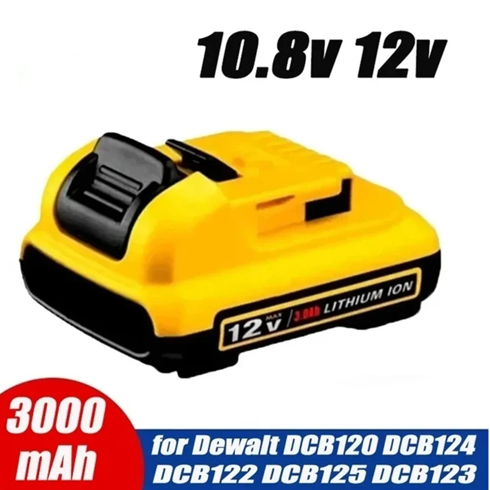 Replacement for Dewalt DCB120 Lithium-ion Batteries 12V 3Ah Battery DCB123 DCB125 DCB124 DCB122 DCD710 Power Tools Battery