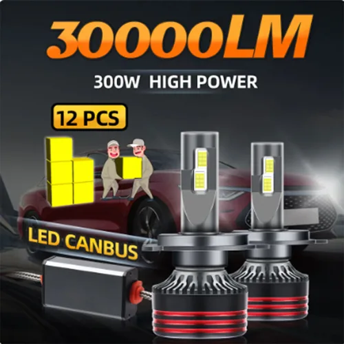 2 uds actualización 9005/HB3 9006/HB4 H7 H11 H4 H1 bombillas de faros LED haz alto y bajo 130W 23000LM 500% más brillante 6000K
