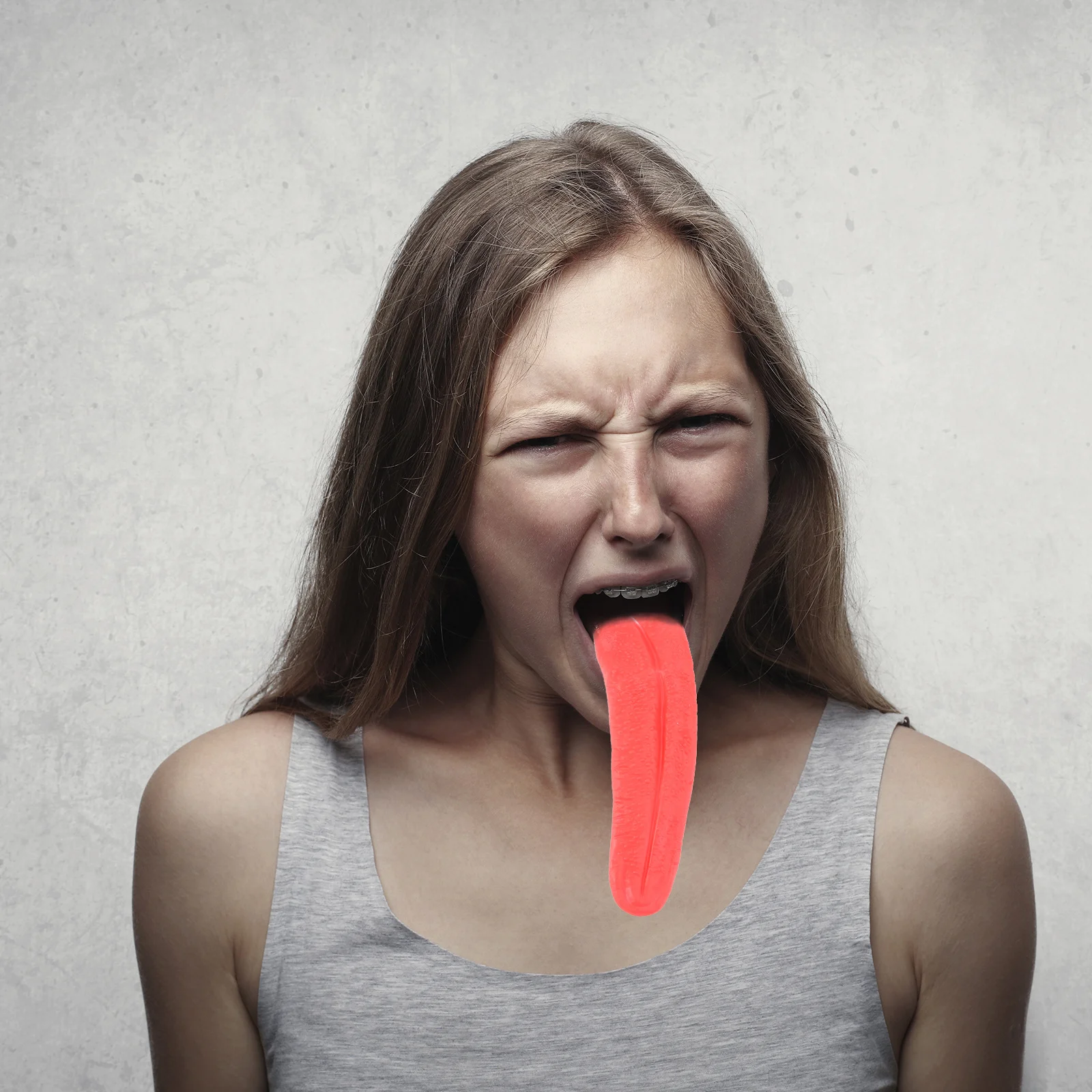 Rosso artificiale lingua lunga puntello in gomma Halloween Festival Party Casa stregata Cosplay Puntelli decorativi per lingua Casa stregata Prop