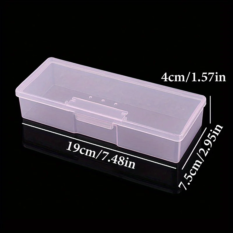 Limpar Cuboid Nail Art Storage Box, Nail Acessórios Organizador, Recipiente de plástico, Embalagem Case para Pen Brush File, Manicure Ferramentas