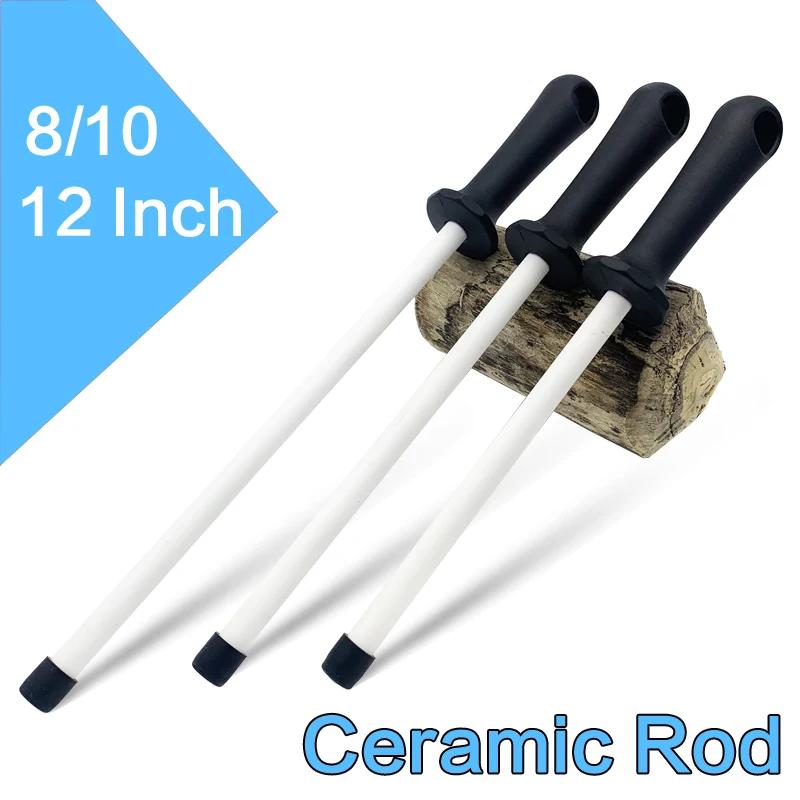 

Керамическая заточка, круглая точилка, камень с длинной палочкой, точильный камень Musat Sharpen, кухонный керамический точильный камень