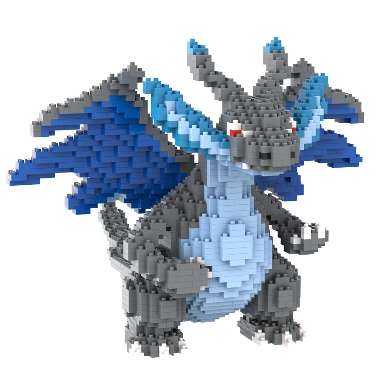 Pokemon Mega Charizard Micro Building Blocks Piplup Gengar DIY Assembly Puzzle Mini Bricks Figure Toys for Kid Christmas Gift