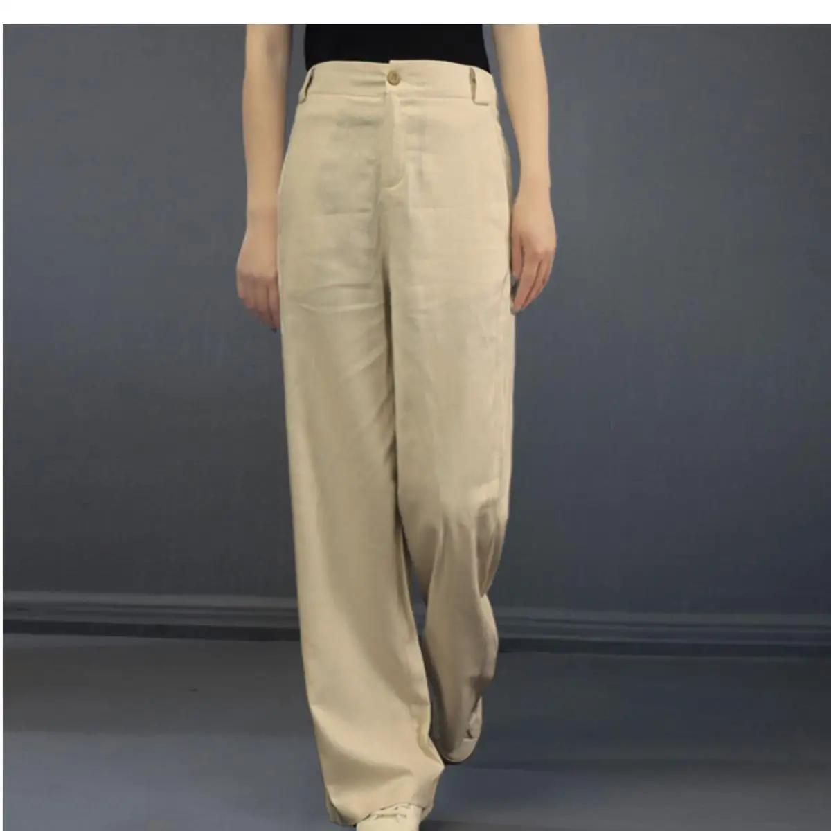 ใหม่ฤดูใบไม้ผลิและฤดูร้อนผ้าลินินผู้หญิงหลวม Slim Casual กางเกงตรง