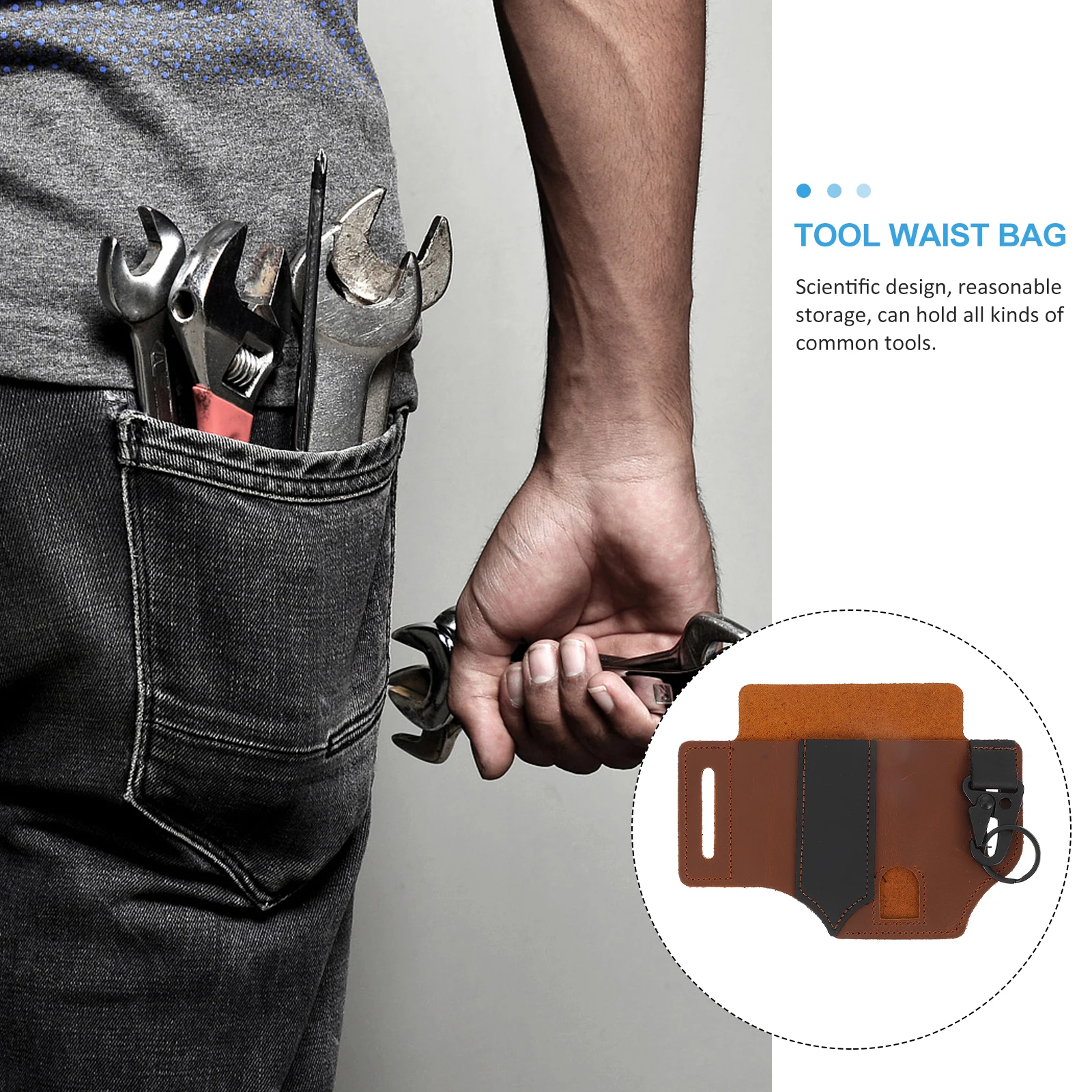 

1pc Multifunctional Belt Sheath Durable Organizer Pouch For Flashlight Pens Camping Outdoor .5 Inch Belt