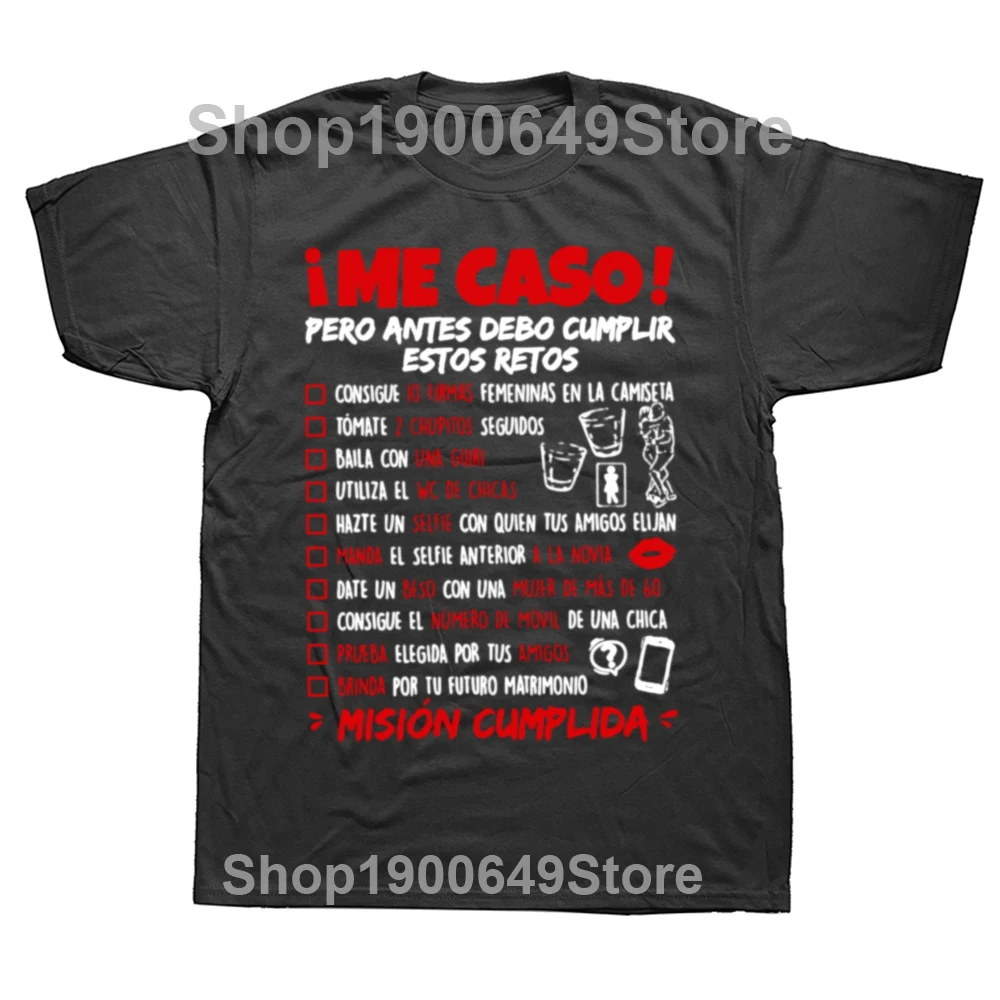 new model Funny Baelor Py allenge List T Shirt Spanish Humor Wedding Groom Gift Tee Tops 100% Cotton Unisex Soft Casual T