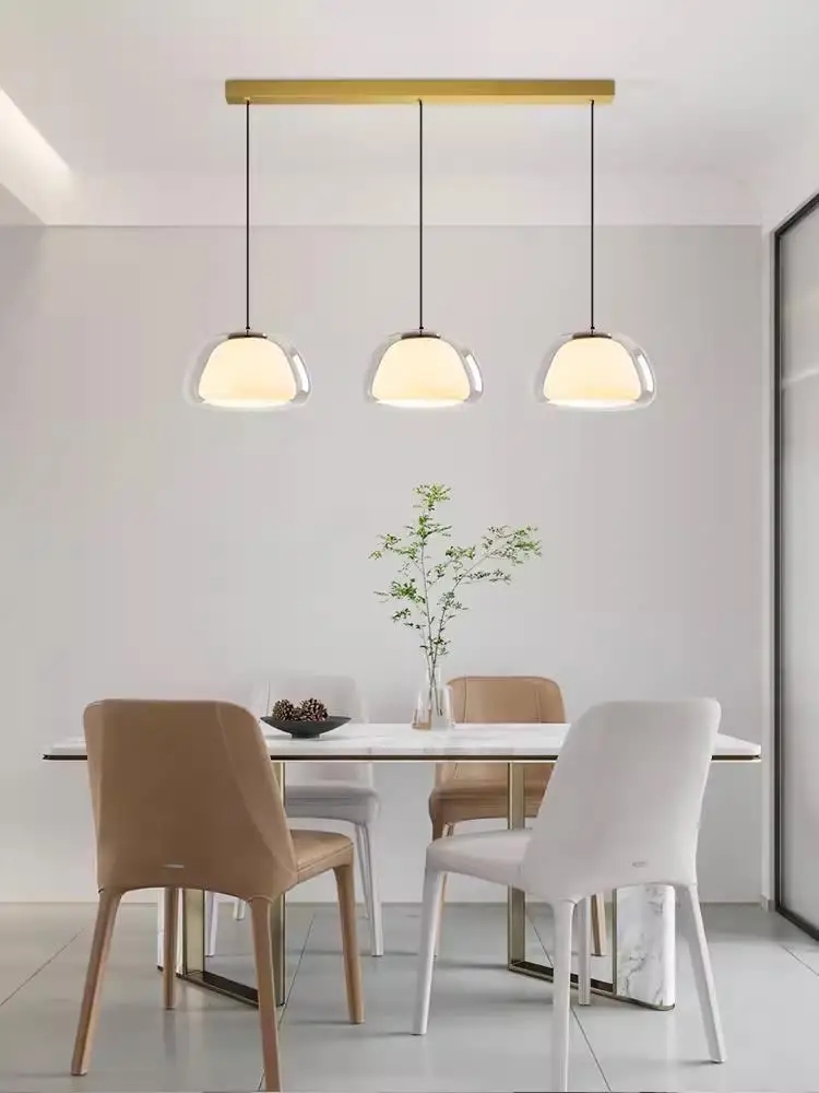 

Nordic Minimalist Glass Pendant Light Danish Cream Style Jelly Chandelier for Restaurant Bar Bedroom