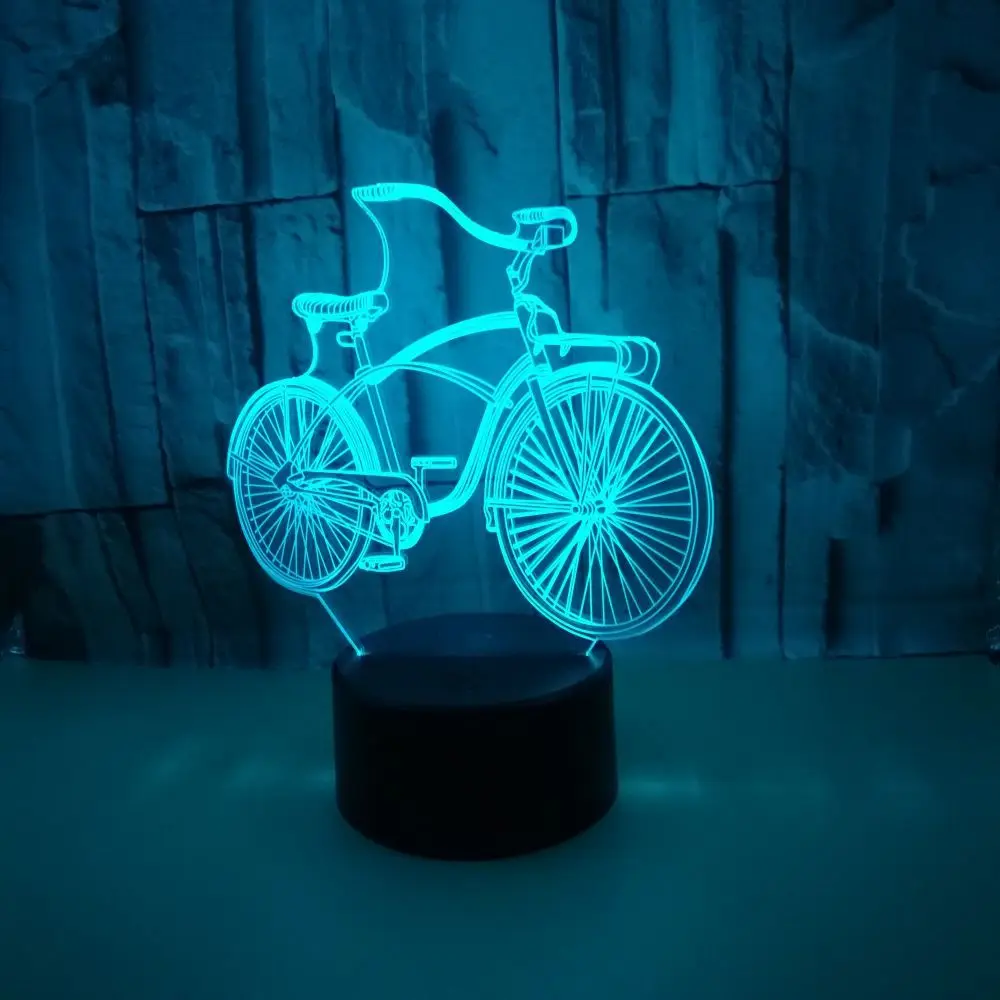 Creative Bicycle 3d Led Night Light Colorful Touch Remote Control Lamp 3d Light Acrylic Vision Night Lamp Christmas Decorations