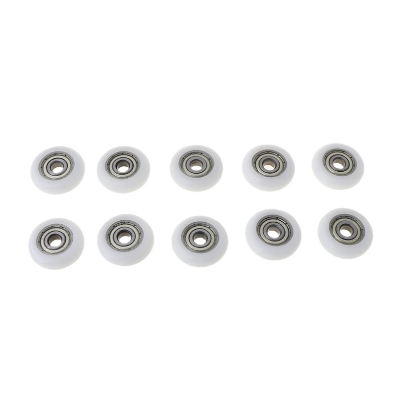 10 Pcs 5x23x7.3mm Nylon Plastic Carbon Steel Bearings Pulley Embedded Gro T5EF