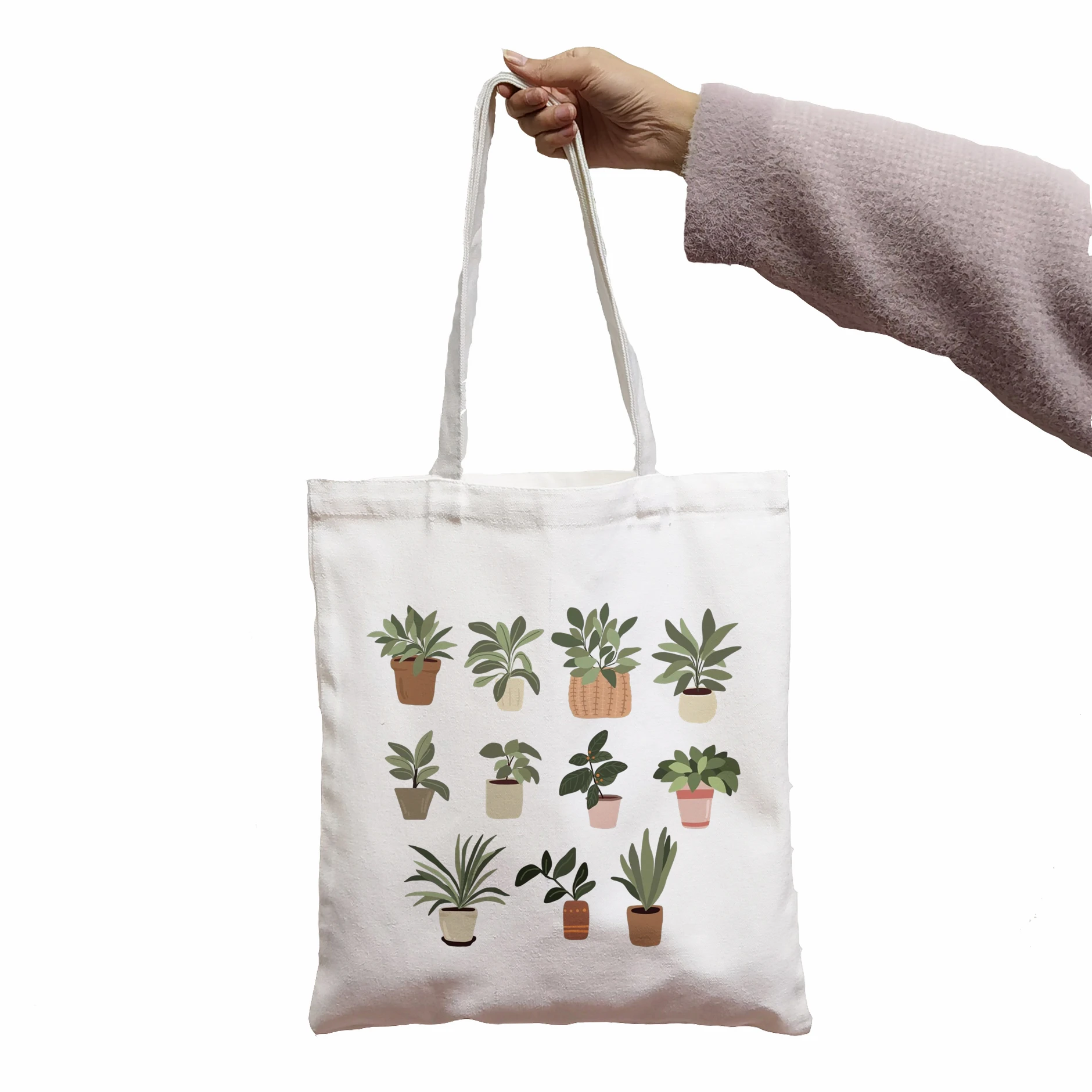 BAG Set of different house plants Shopping Bag Shoulder Canvas Large Capacity Messenger Women Bags Cool Wallet Tote Shopper Bag