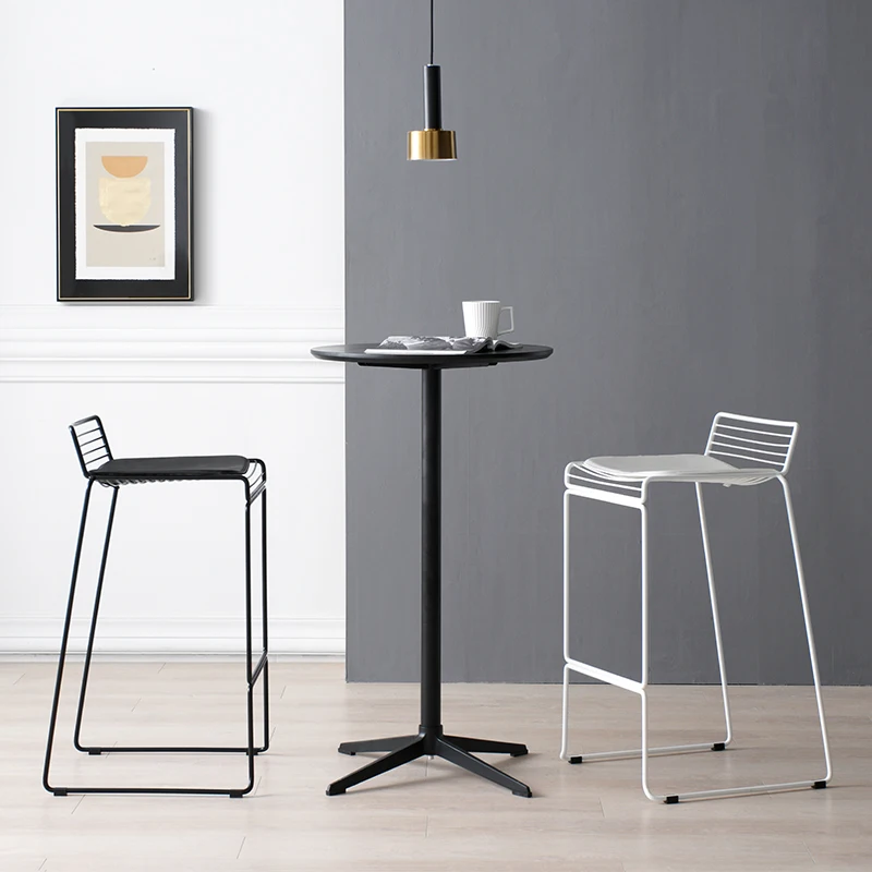 

Hot Selling Nice Price Indoor Living Room Restaurant Metal Wire Stackable luxury Bar stools Chairs Wine Bar Furniture