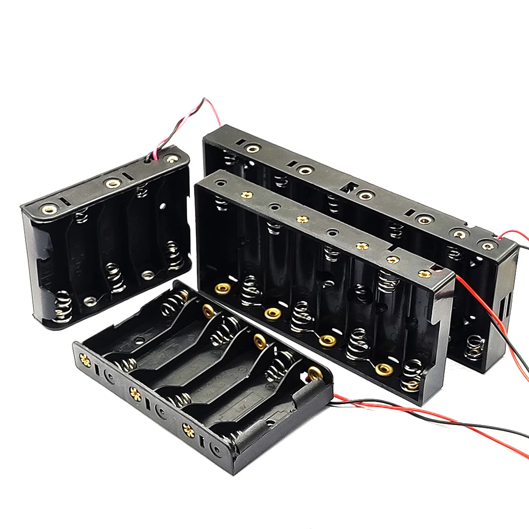 5/6/8/10 Slot AA Battery Holder AA Battery Storage Case AA Battery Box AA Case With Cable DIY