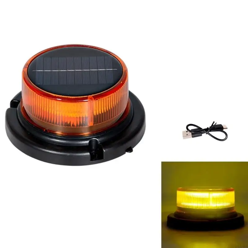 J0MA Weatherproof Mount Flashing Light Solar Powered Emergency Beacon Suitable For Traffic Safety Night Use