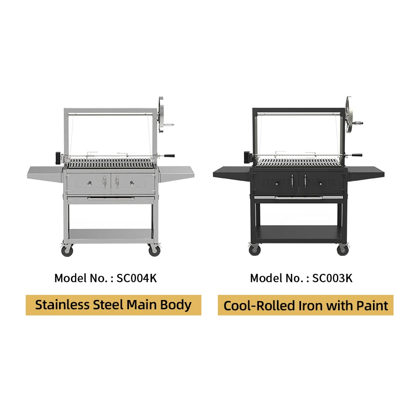 Argentina Style Stainless Steel Barbeque Grill Argentine Barbecue Charcoal BBQ Grills Outdoor
