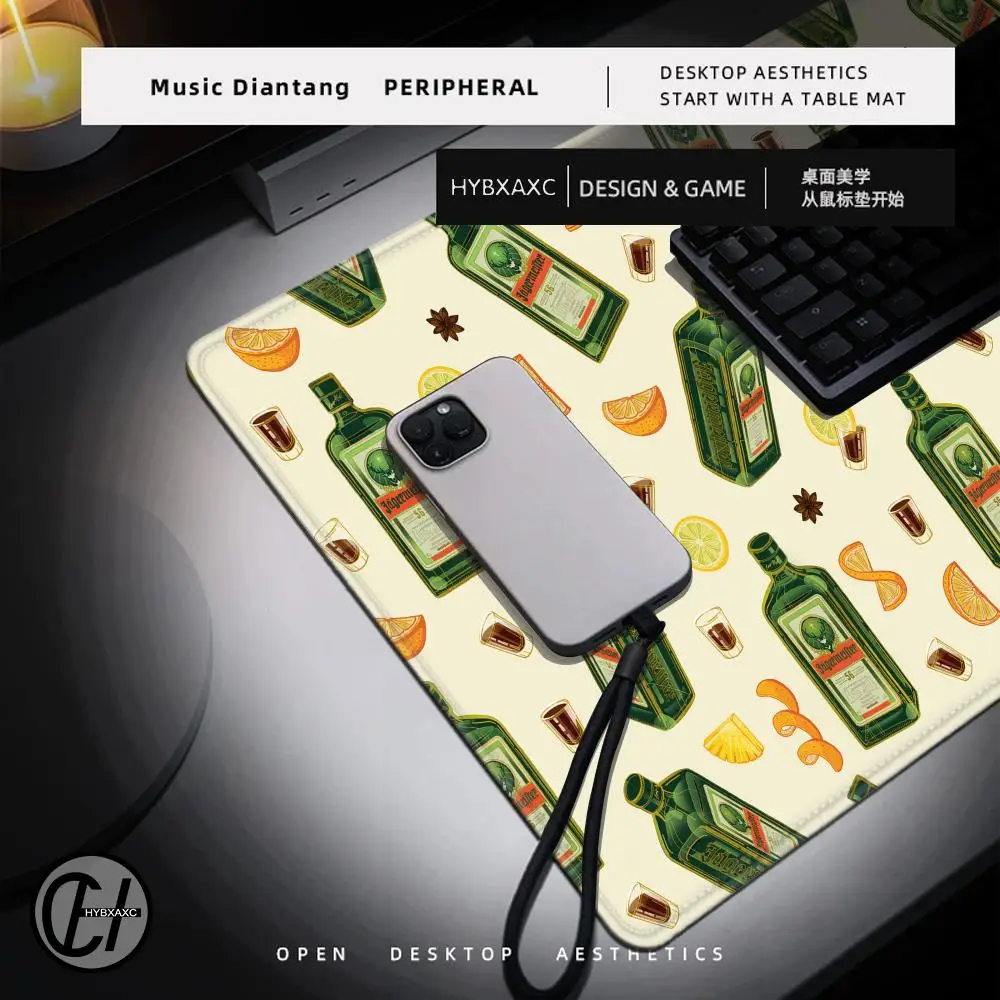 Fashion Drinks J-Jagermeister Tappetino per mouse Computer portatile Gaming Office Protezione per il polso Tappetino per tastiera antiscivolo