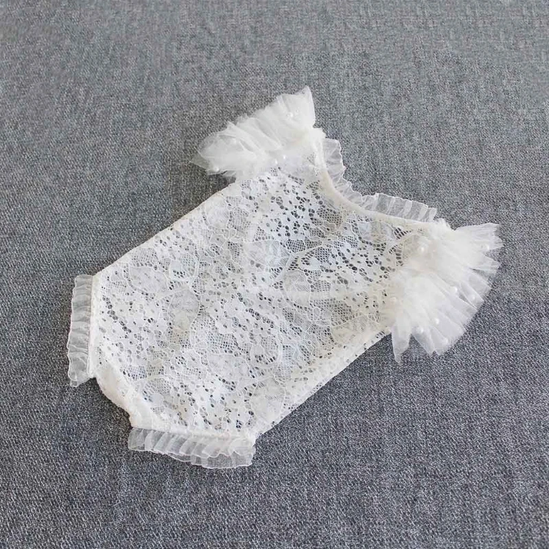 3 Pcs Baby Lace Romper Headband Short Skirt Set Newborn Photography Props Outfits Infants Photo Bodysuit