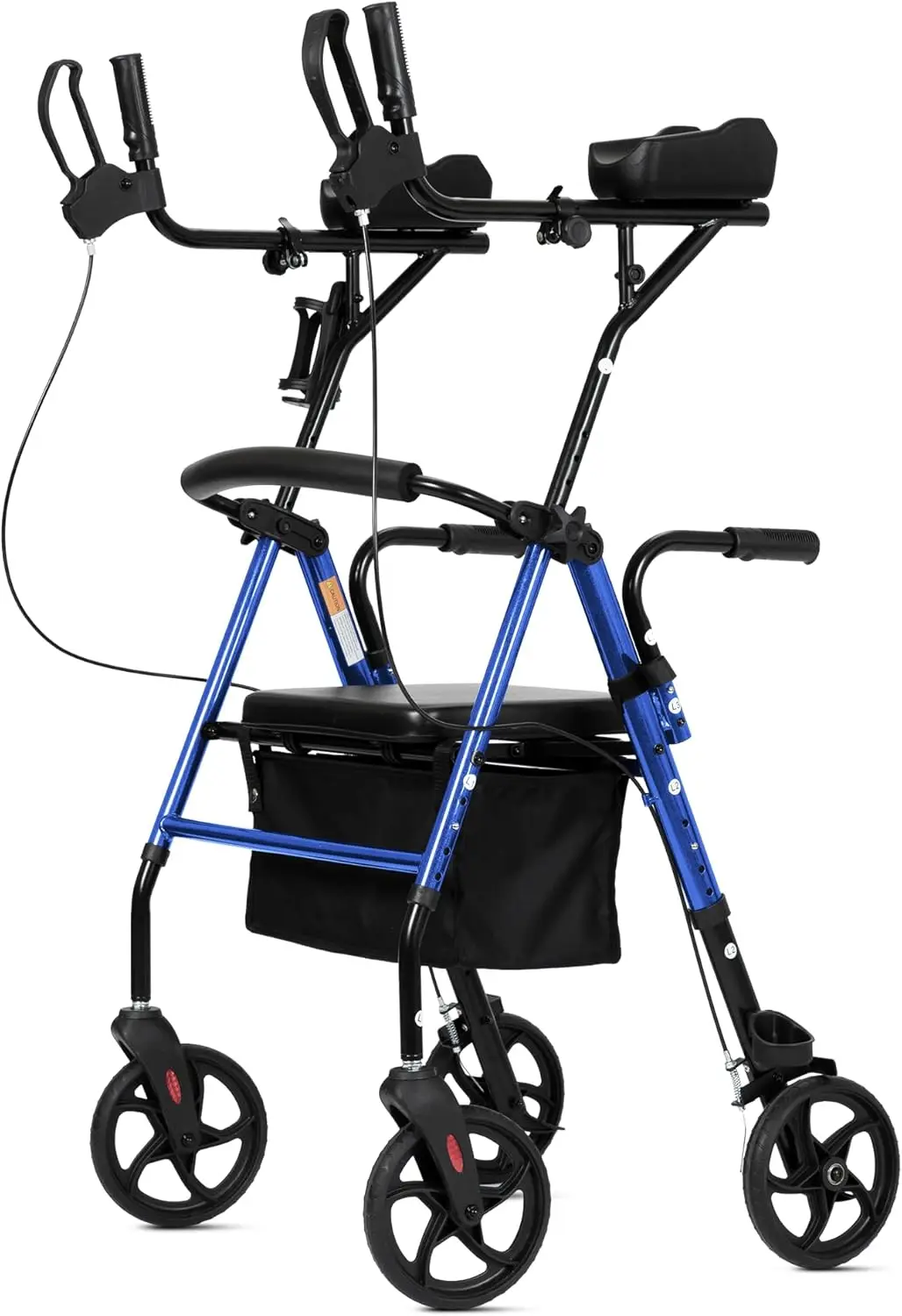 

Upright Walker, Stand Up Rollator Walker with Padded Seat and Backrest, Lightweight, Compact Folding, Fully Adjustment Frame