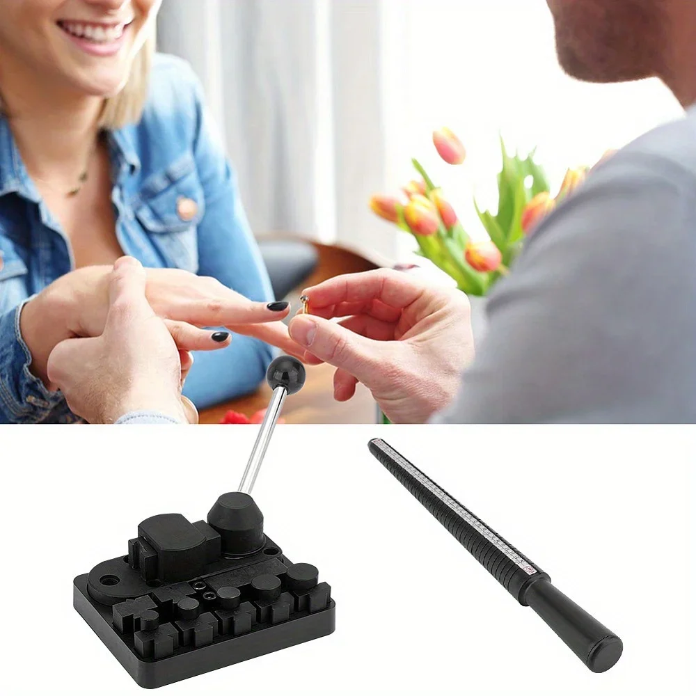 Professional Adjustable Ring Bender Jewelry Making Tool Kit With Black Measuring Size Sticks for Rings Earrings