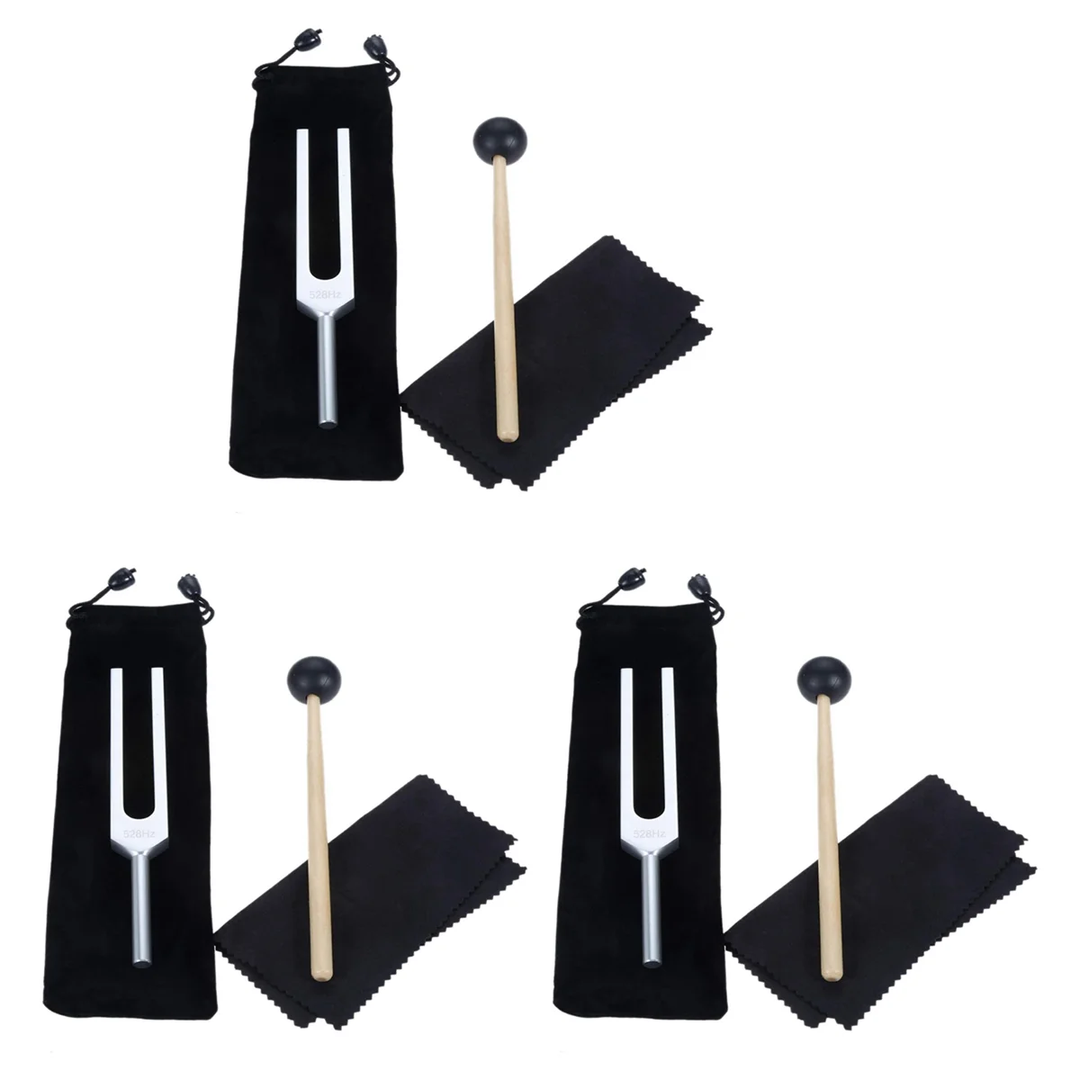 ABGN 3X 528 Hz Stimmgabel, silberne Stimmgabeln 528 Hz für Musikinstrumente, Meditation, Entspannung