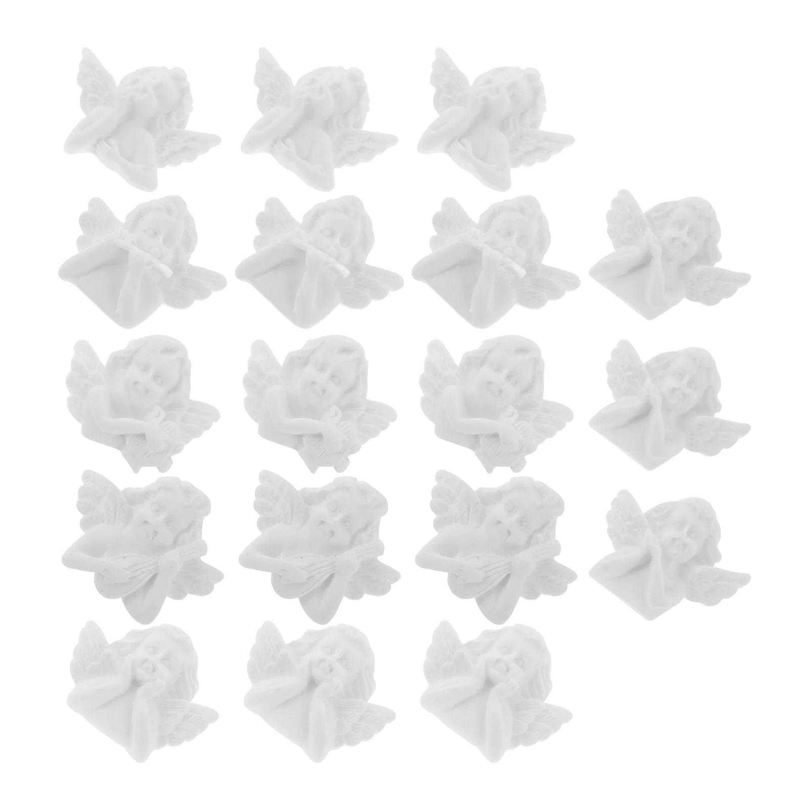 40 Pcs Jewlery DIY Accessories Phone Case Material Jewelry Making Charm Little Angel Figurines Miniature White Resin Crafts for