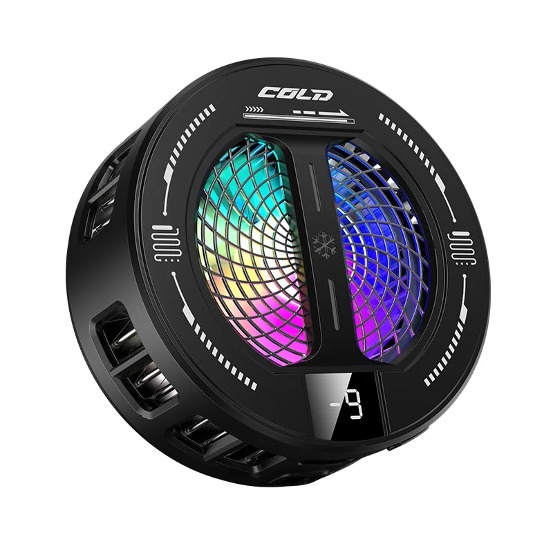 K36 Semiconductor Phone Cooler with Digital Display Smart Temperature Control RGB Lights Compatible for All Phones and Tablets