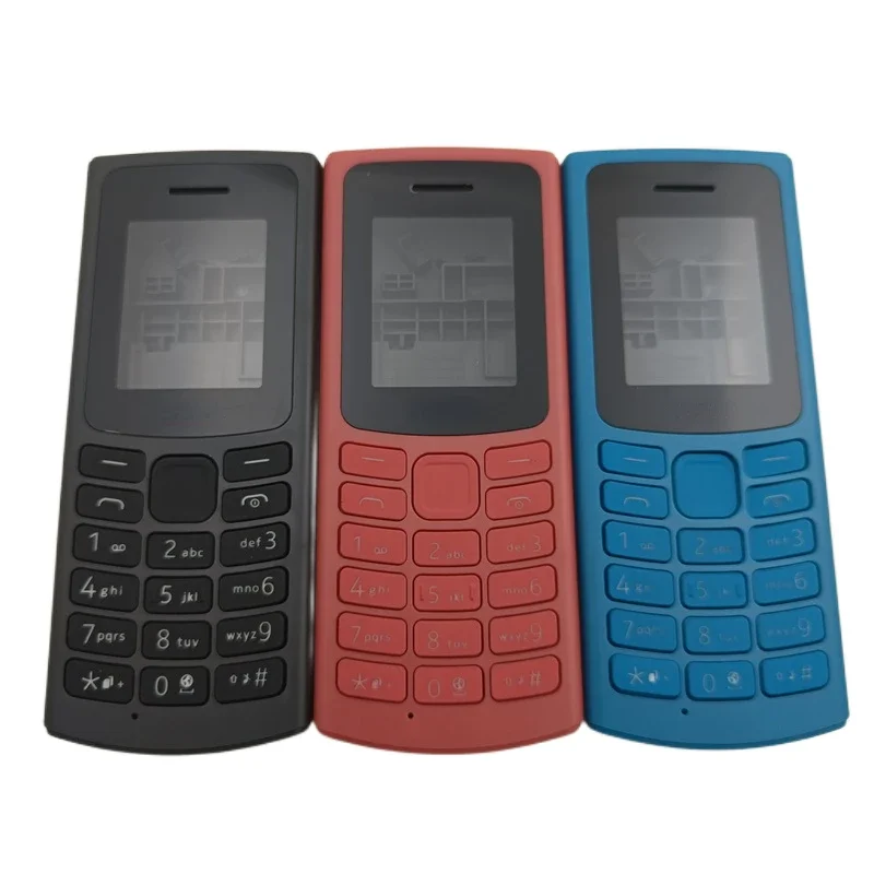 10Pcs/Lote For Nokia 105 4G 2020 Full Complete Mobile Phone Housing Cover Case English Keypad Replacement Parts