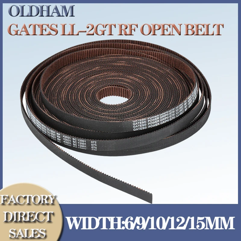 

GT2 LL-2GT RF 2GT Open Synchronous Timing belt width 6/9/10/12/15mm Rubber Low dust low vibration 3D printer VORON gates