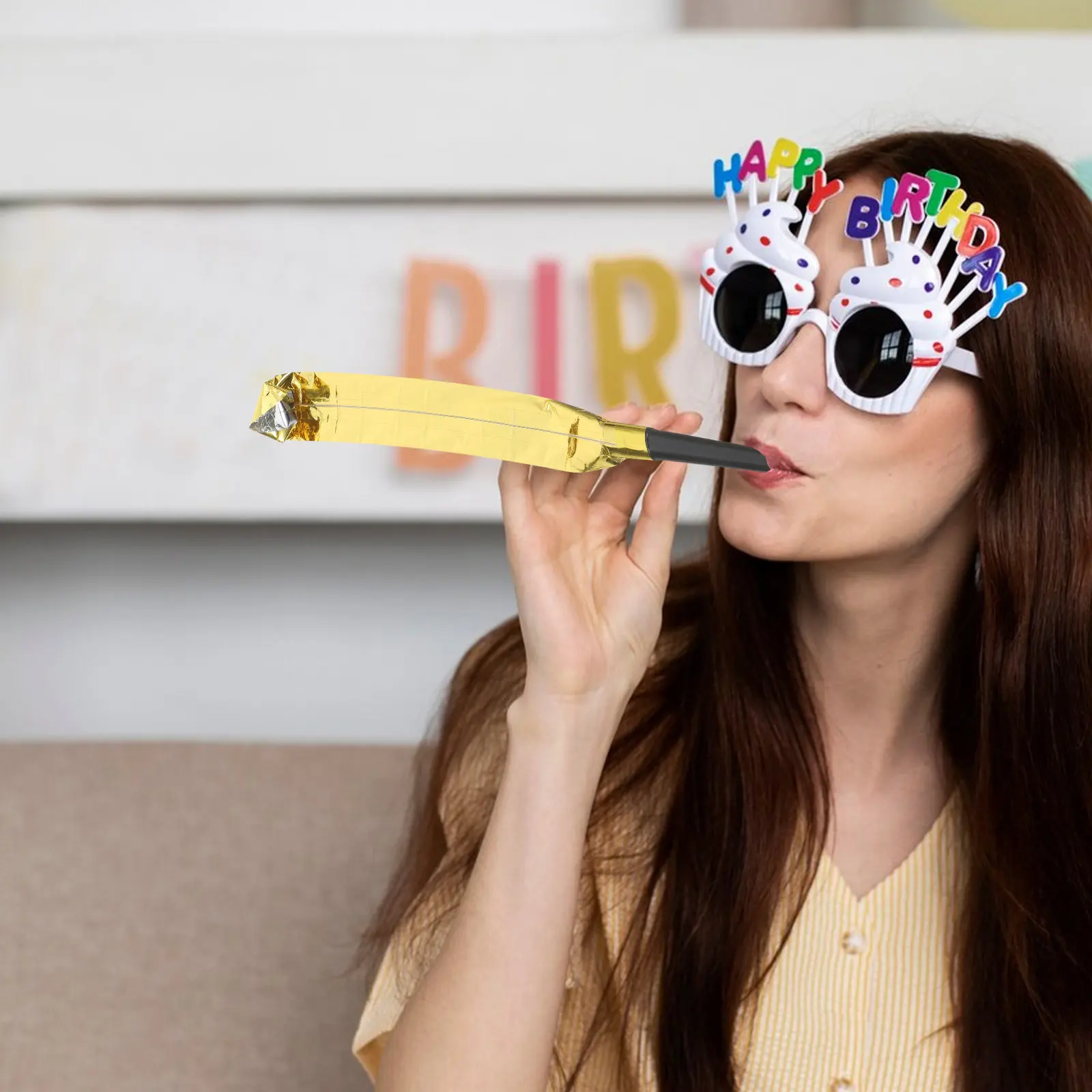 

100Pcs Party Blowouts Blower Horns Birthday Noisemakers Fun Cheer Sound Makers for Festivals Weddings Gatherings New Year Eve