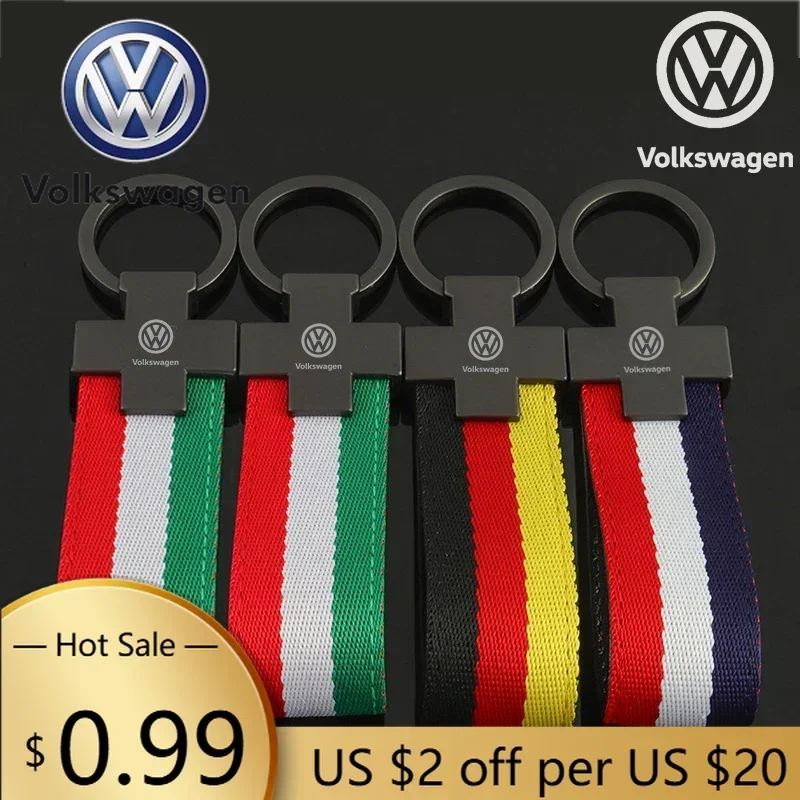 

Брелок для ключей с логотипом Volkswagen для моделей Golf, Polo, Passat, Jetta, Touareg, Beetle, Tiguan, MK6, Bora, нейлоновая стропа