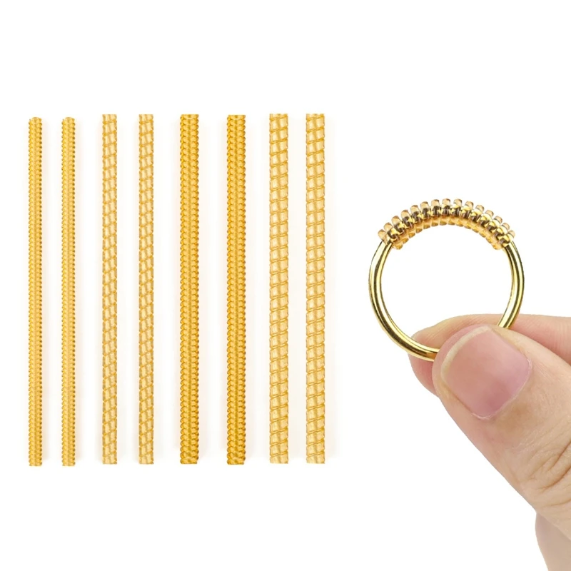 Jewelry Tools Spiral Based Ring Size Adjuster 4pcs/Set Ring Adjuster Invisible Gold Color Tightener Resizing Tool Jewelry Guard