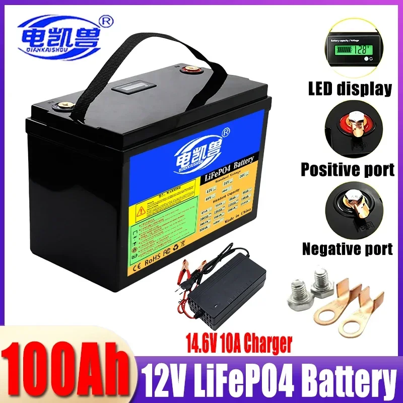 24V 12V 100Ah 200Ah 320Ah LiFePo4 Battery Built-in BMS Lithium Iron Phosphate Cells For Outdoor Camping Golf Cart Solar Storage