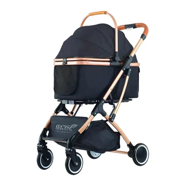 Folding Stroller For Dogs And Cats Pet Transport Trolley Four Rounds Pet Travel Stroller - Foldable With One Hand