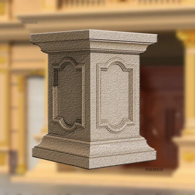 Cast-in-place Cement Gate Columns Decorative Building Roman Column for Nordic-style Villa Mold Roman Column Square Pier Mold W