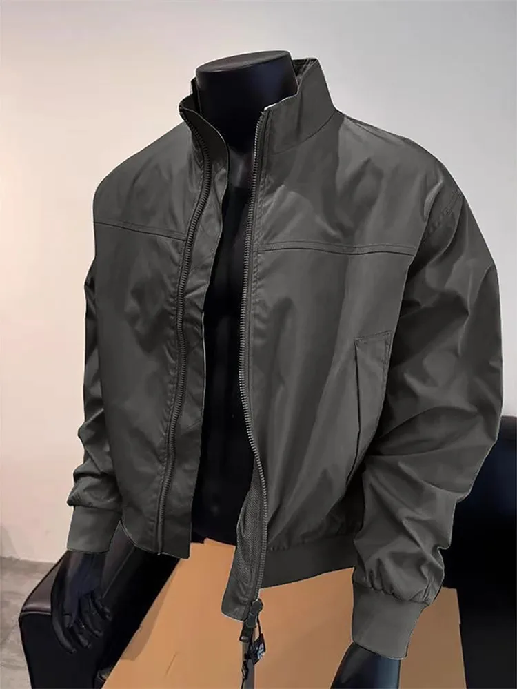 

Мужская Jaet 2025, новинка осени и зимы, корейская одежда высокого класса в стиле пэчворк, рабочая одежда с воротником-стойкой на молнии, модный брендовый топ Haome